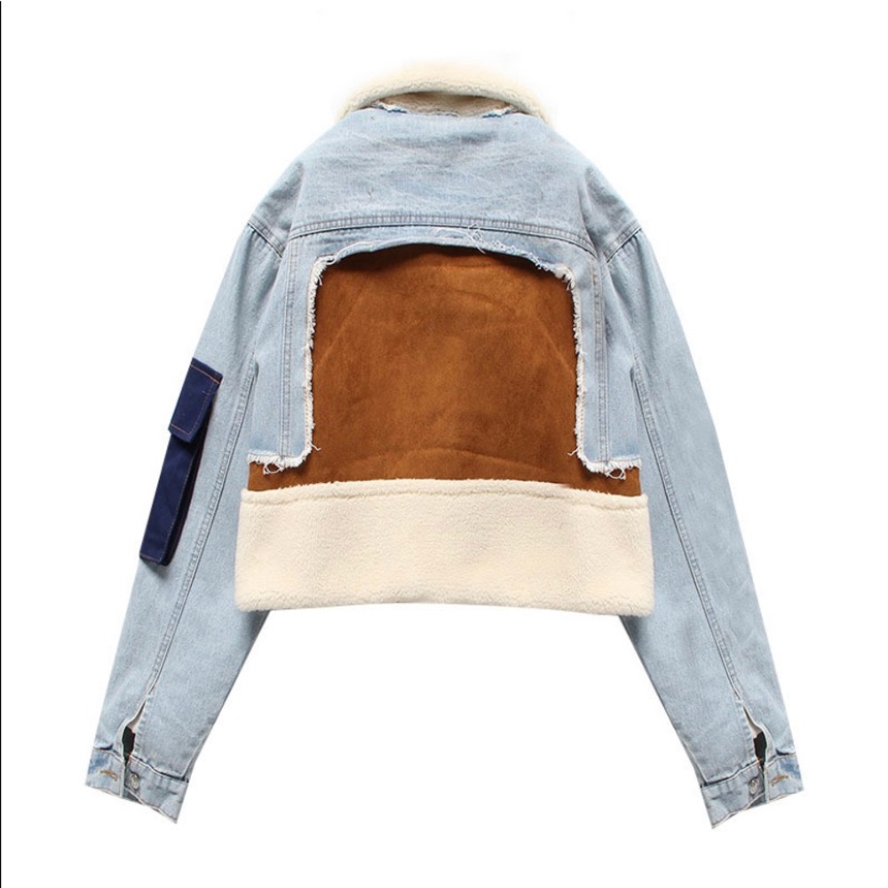 Two Of a Kind Denim Fluffy Jacket - Picture 5 of 5